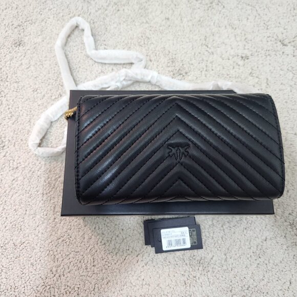 PINKO Love One Wallet C Black Purse / Wallet on a Chain - Picture 7 of 10